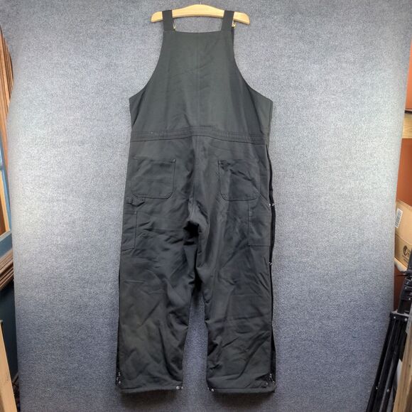 Carhartt Men's Bib Overalls 40x30 Black Square Neck Buckle Cargo Pocket - Picture 5 of 12